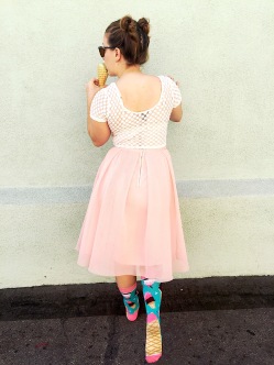 Forever 21 Crop Top, IL Teatro Princess Skirt, Woven Pear Ice Cream Socks