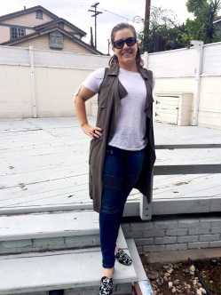 Chanel Sunnies, Mossimo Vest, Coco Rose Boutique Tee, Mossimo Jeans, Steve Madden Mules